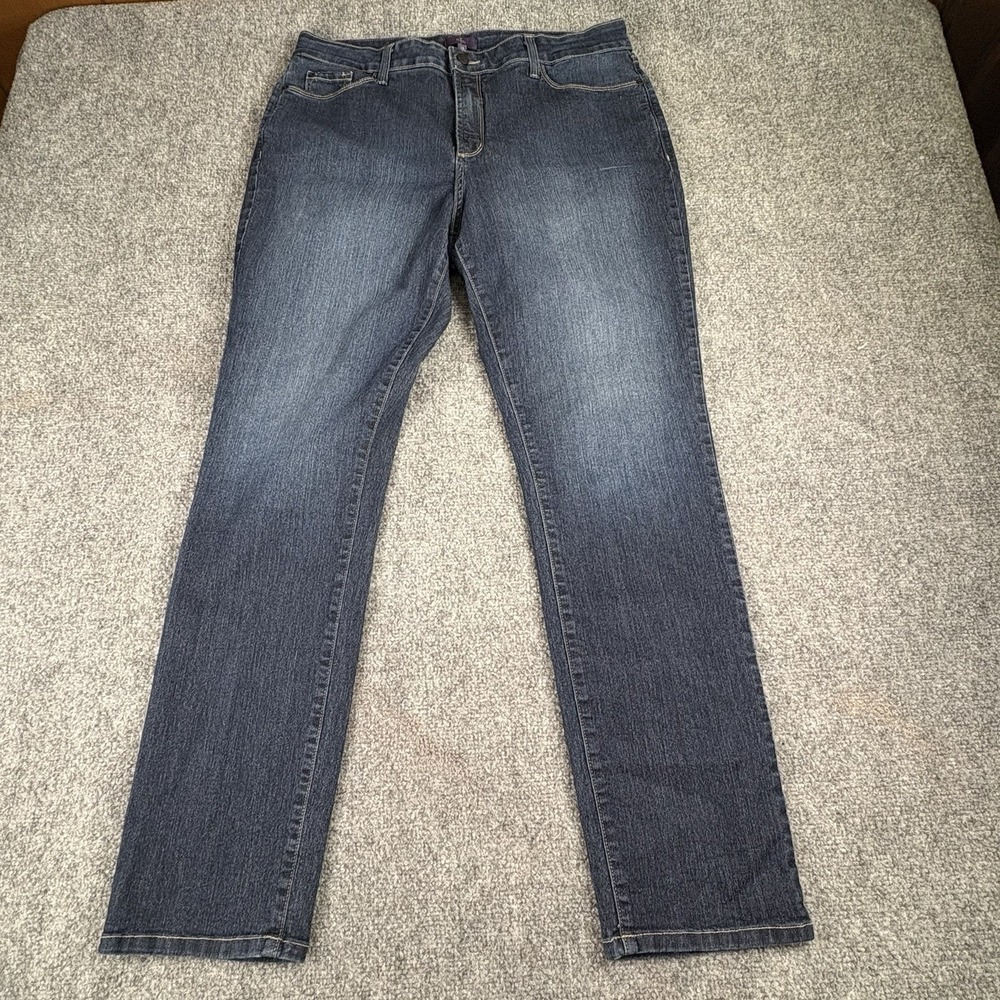 NYDJ Jeans Women 16 Blue Alina Legging Skinny Stretch Denim Lift Tuck USA Made